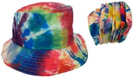 24 of Wholesale Tie Dye Kids/children Bucket Hat