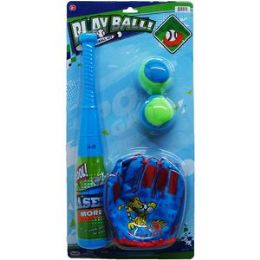 Baseball Bat W/ 2pc 2.5" Balls & Accss In Window Box
