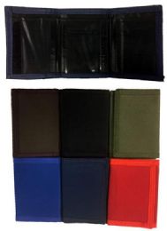 24 Pieces Wholesale Solid Color TrI-Fold Wallet - Card Holders and Address Books