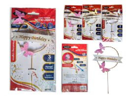 288 Pieces Cake Topper With Lights Feliz Cumpleanes - Party Accessory Sets