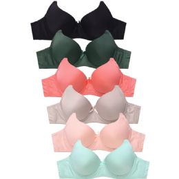 PACK OF 6 SOFRA WOMEN'S SEAMLESS NO PAD TUBE BRAS PLUS