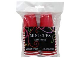 72 pieces 20 Pack Red 2 Oz. Plastic Shot Glass Cups - Glassware