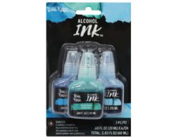 48 pieces Brea Reese 3 Pack 2 Oz Alcohol Ink Paint In Blue Shades - Art Paints