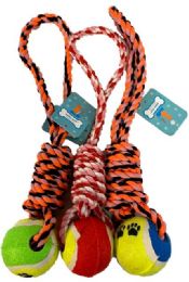 12 Pieces Dog Puppy Pet Braided Bone Rope With Ball Toy - Pet Toys