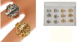 24 Pieces Wholesale Tree Of Life Ring - Rings