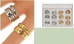 24 Pieces Wholesale Stainless Steel Love Ring - Rings
