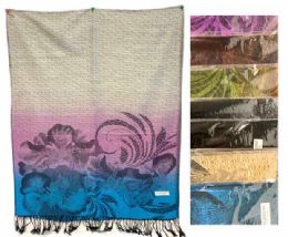 24 Pieces Wholesale MultI-Colors Flower Pashmina - Womens Fashion Scarves