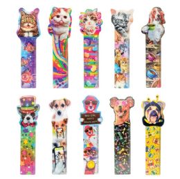 50 Pieces Furry Friends Lenticular Bookmarks - Rulers