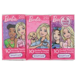 Pocket Tissue 6pk Barbie 2ply - 10ct White