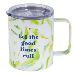 24 pieces Mug Chill W/lid 10oz Good Times Roll Stainless Steel - Store