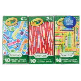 24 pieces Pocket Tissue 6pk Crayola 2ply - 10ct White - Store