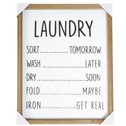 6 pieces Wall Decor 16x20 Laundry Schedule Wooden - Store