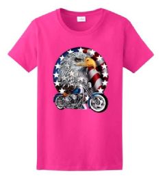 24 Pieces Wholesale Red, White & Bold T-Shirt Pink Color - Mens T-Shirts