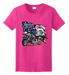 24 Pieces American Pride Pink Color T-Shirts - Mens T-Shirts