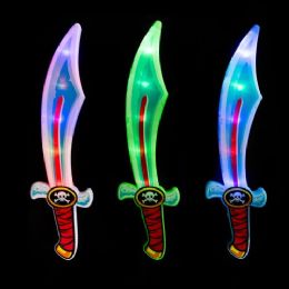 48 Pieces LighT-Up Led Pirate Sword With Sound - Light Up Toys