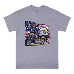 24 Pieces American Pride Sports Gray Color T-Shirts - Mens T-Shirts