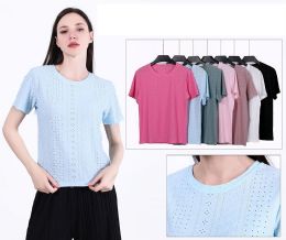 36 Pieces Women's Casual Solid Color T-Shirts In Assorted Sizes S-xl - Womens Sundresses & Fashion