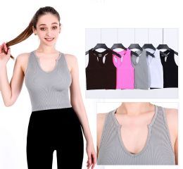 36 Pieces Women's Y-Shape Sleeveless Crop Tank Top In Assorted Colors - Womens Sundresses & Fashion
