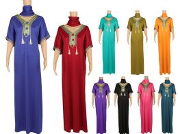 12 Pieces Women's Embroidered Viscose Rayon Gown In Assorted Colors - Womens Sundresses & Fashion