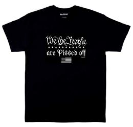 24 Pieces Wholesale Pissed Off Stars Black Color Tshirt - Mens T-Shirts