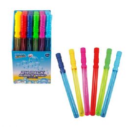 24 of 4oz Bubble Wands 6 Assorted Colors