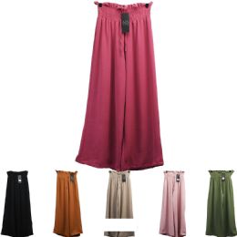 12 of Women's Rayon Palazzo Wide Leg Pant With Pockets In Ruffled Style S/m