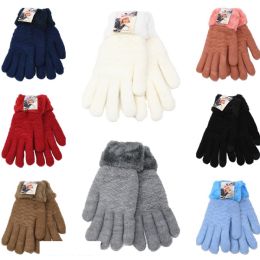 12 Pieces Women's Winter Gloves Fleece And Fur Lining - Fuzzy Gloves