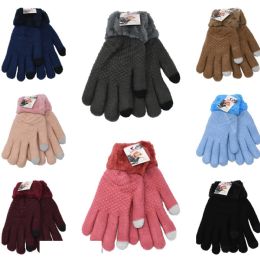 12 Pieces Women's Winter Gloves Fleece And Fur Lining - Fuzzy Gloves