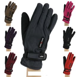 12 Pieces Women's Ski Gloves Adjustable Strap Fur Lining - Fuzzy Gloves