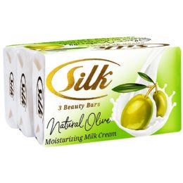 48 Wholesale Silk Soap Green Natural Olive 3 Pack
