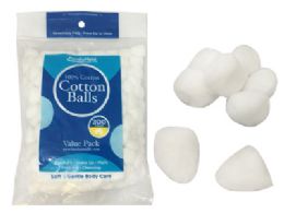 96 Wholesale 300-Piece Cotton Balls With RE-Closable Bag