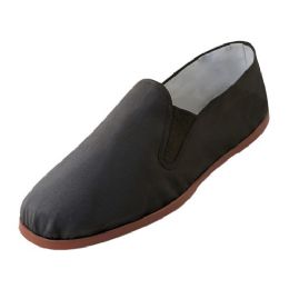 Wholesale Footwear Men's Slip On Twin Gore Cotton Upper With Rubber Out Sole Kung Fu Tai Chi Shoe Sizes 43-48