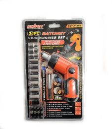 24 Pieces Ratchet Screwdriver Set 24 Piece With 4mm - 13mm Ratchet Socket - Wrenches