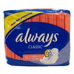 16 Pieces Always Classic Normal With Wings 10 Pack - Feminine Care