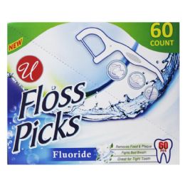 48 Packs Dental Floss Picks Fluoride 60 Piece Pack - Toothpicks