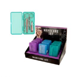 24 Wholesale Manicure Set In Case Countertop Display