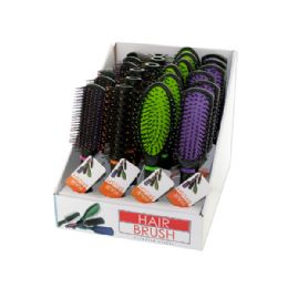 24 pieces Stylish Hair Brush Countertop Display - Hair Brushes & Combs