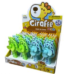 24 pieces Giraffe Hand Action Fan - Electric Fans
