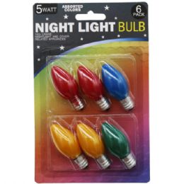 72 pieces 6 Pack 5-Watt 120 Volt Colorful Night Light Bulbs - Lightbulbs