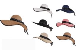 36 Pieces Women's Polka Dot Straw Sun Hat - Sun Hats