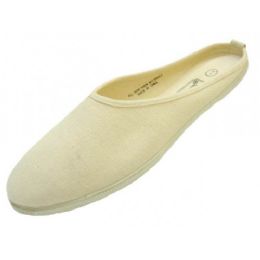 Wholesale Footwear Women's Beige Mule Slip-On Canvas Shoes