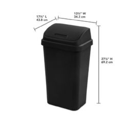 4 Pieces 13 Gal Swing Top Wastebasket Black - Waste Basket