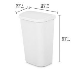 6 Pieces 11.3 Gal Lift Top Wastebasket White - Waste Basket