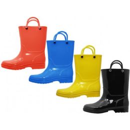 24 Pairs Chiildren's Soft Plain Rubber Rain Boots In Assorted Colors - Toddler Footwear