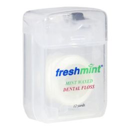 144 Pieces Travel Size Freshmint Waxed Mint Dental Floss - 12 Yds. - Toothpicks