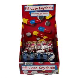 50 Wholesale Pill Fob Case Keychain In Assorted Colors In Pdq Display