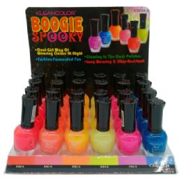 48 Wholesale Kleancolor Boogie Spooky Glow In The Dark Nail Polish In Assorted Colors In Countertop Display