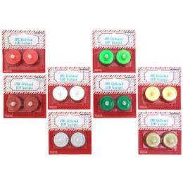48 pieces Tealight Led 2pk Glitter/metallic Red/green/silver/gold Colors 12pc/mdsgstrip ea - Night Lights