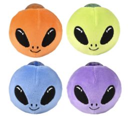 24 pieces Squeezy 3in Ball Covered W/plush Alien Face In 12pc Pdq/ht - Scouring Pads & Sponges