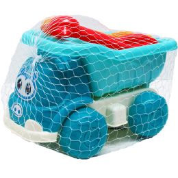 12 of 10" Beach Truck W/ 5pc Acss In Pegable Net Bag